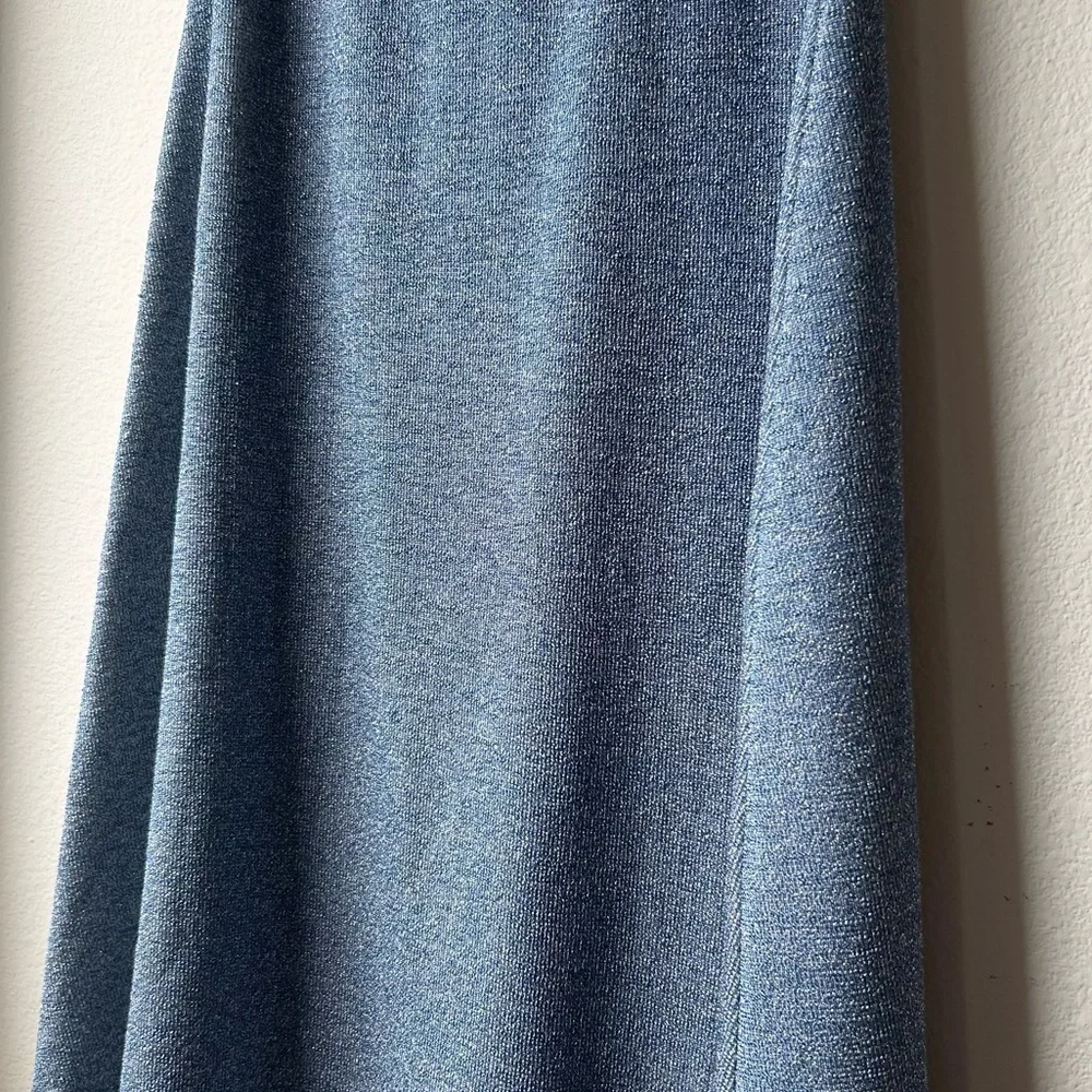 Hunter Bell New York Adrianna Blue Metallic Asymmetrical Midi Skirt Size Small